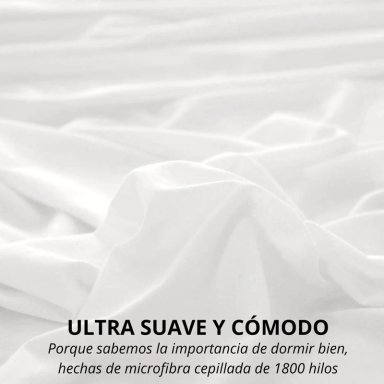 JUEGO FUNDA PLUMON + SABANA BAJERA + FUNDA ALMOHADA HILOS AZ TAMAÑO KING - 3