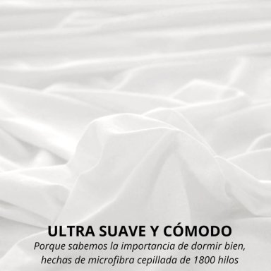 FUNDA PLUMON DUVET EDREDON 1800 HILOS MICROFIBRA SABANA AZ TAMAÑO 2 PLAZAS - 3