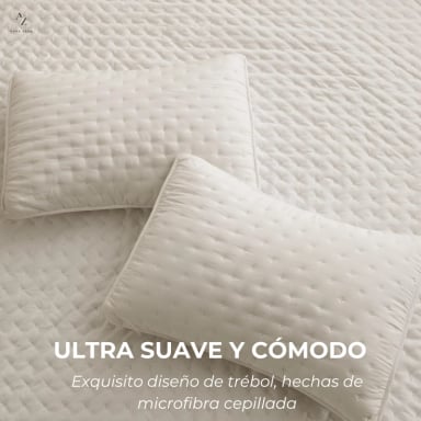 CUBRECAMA QUILT + FUNDAS DE ALMOHADA COBERTORES ACOLCHADO AZ - 3