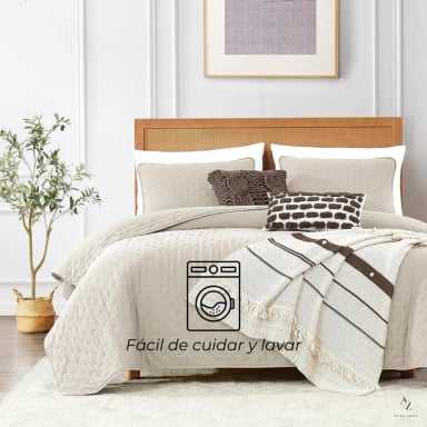 CUBRECAMA QUILT + FUNDAS DE ALMOHADA COBERTORES ACOLCHADO AZ - 6