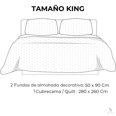 CUBRECAMA QUILT + FUNDAS DE ALMOHADA COBERTORES ACOLCHADO AZ - 7