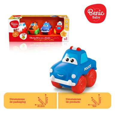 Juguete Set 4 autos Infantiles con Caritas - 2