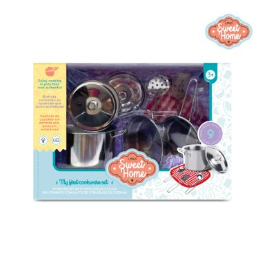 JUEGO DE OLLAS Y UTENSILIOS DE COCINA METALICOS PARA NIÑOS Y NIÑAS - 2