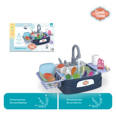 LAVAPLATOS JUGUETE AGUA REAL 26 ACCESORIOS COCINA NIÑOS Y NIÑAS - 3