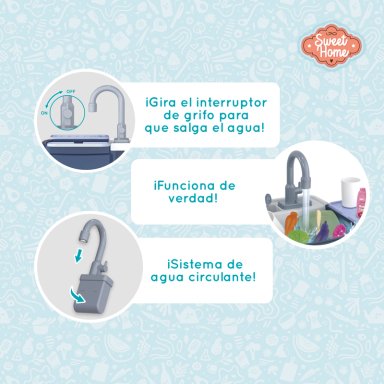 LAVAPLATOS JUGUETE AGUA REAL 26 ACCESORIOS COCINA NIÑOS Y NIÑAS - 4