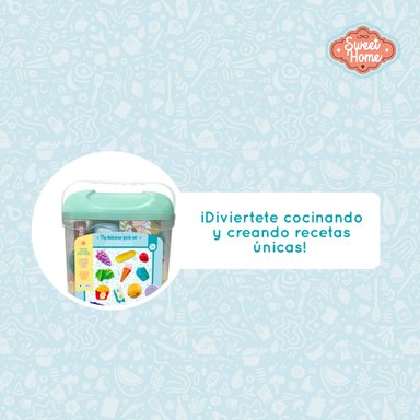 SET COMIDA JUGUETE 60 PZS CON BALDE ORGANIZADOR NIÑAS Y NIÑOS - 4