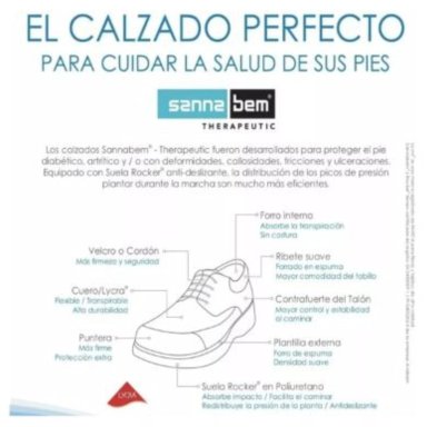 ZAPATO PARA DIABETICO CON CIERRE VELCRO-NEGRO-TALLA 46 - 2