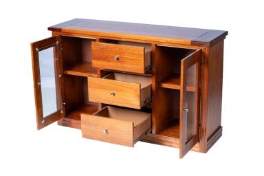 BUFFET BERLIN MADERA NOGAL VIDRIO - 2