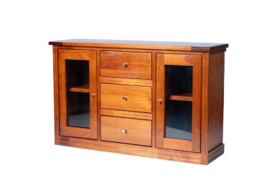 BUFFET BERLIN MADERA NOGAL VIDRIO - 4
