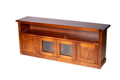 RACK BERLIN 1800 MADERA NOGAL VIDRIO - 2