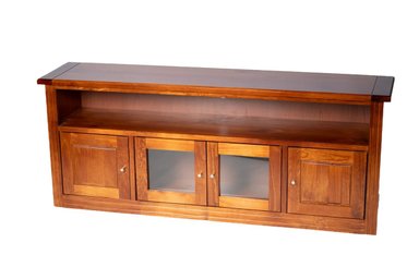 RACK BERLIN 1800 MADERA NOGAL VIDRIO - 5