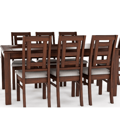 JUEGO DE COMEDOR SEVILLA 8 SILLAS NOGAL MESA RECTANGULAR MADERA - 2