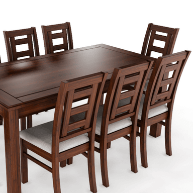 JUEGO DE COMEDOR SEVILLA 8 SILLAS NOGAL MESA RECTANGULAR MADERA - 3