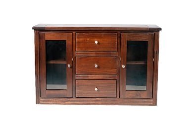 BUFFET BERLIN MADERA CHOCOLATE VIDRIO - 1