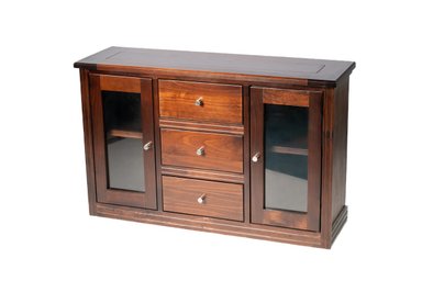 BUFFET BERLIN MADERA CHOCOLATE VIDRIO - 3