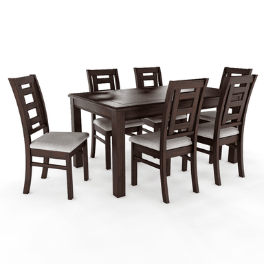 JUEGO DE COMEDOR SEVILLA 6 SILLAS CHOCOLATE MESA RECTANGULAR MADERA - 2