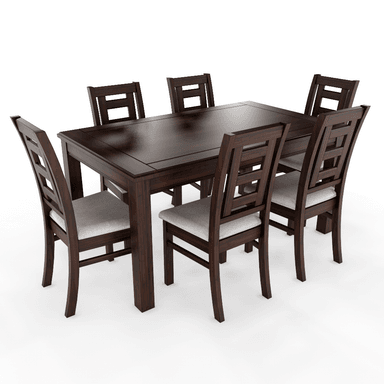 JUEGO DE COMEDOR SEVILLA 6 SILLAS CHOCOLATE MESA RECTANGULAR MADERA - 3