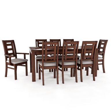 JUEGO DE COMEDOR SEVILLA 8 SILLAS INCLUYE 2 SITIALES NOGAL MESA 1.8 RECTANGULAR MADERA - 2