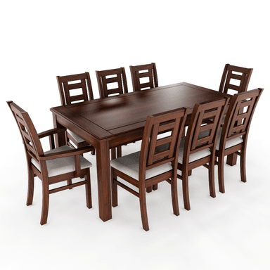 JUEGO DE COMEDOR SEVILLA 8 SILLAS INCLUYE 2 SITIALES NOGAL MESA 1.8 RECTANGULAR MADERA - 3