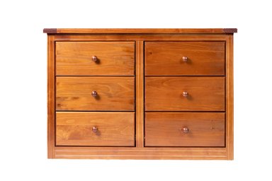 COMODA BERLIN MADERA NOGAL 6 CAJONES - 1