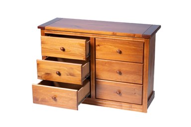 COMODA BERLIN MADERA NOGAL 6 CAJONES - 2