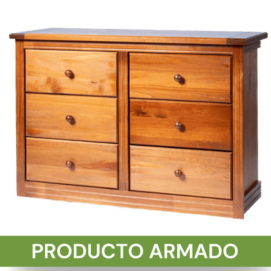 COMODA BERLIN MADERA NOGAL 6 CAJONES - 6