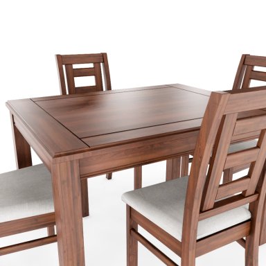 JUEGO DE COMEDOR SEVILLA 4 SILLAS NOGAL MESA RECTANGULAR MADERA - 4