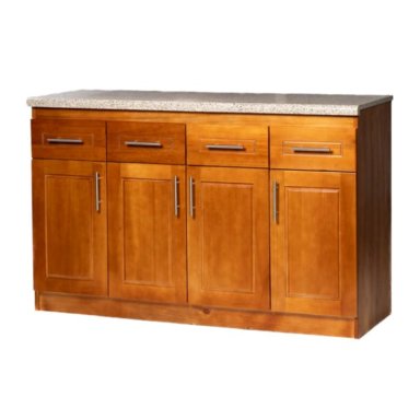 MUEBLE DE COCINA BERIN MADERA NOGAL BASE 4 PUERTAS - 1