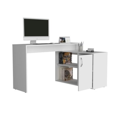 ESCRITORIO EN L 1 PUERTA 71X125X90 CM ECO BLANCO - 1