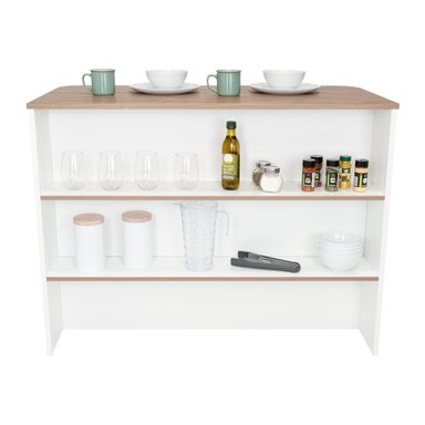 ISLA DE COCINA FENDI BLANCO Y CASTAÑO 90X120X60 CM - 4