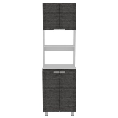 MUEBLE PARA MICROONDAS FENDI 205X60X51,3 CM GRIS Y BLANCO - 4