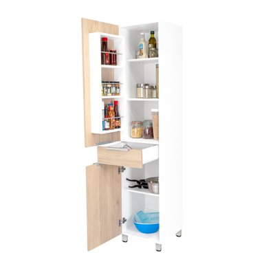 DESPENSA DE COCINA MELIA 2 PUERTAS 1 CAJON ROVERE Y BLANCO - 1