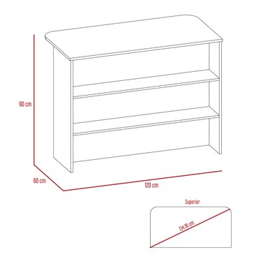 ISLA DE COCINA FENDI ROVERE Y BLANCO 90X120X60 CM - 7