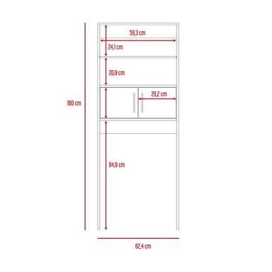 ESTANTE WC MADRID 2 PUERTAS 160X62,4X20,3 CM DUNA Y BLANCO - 4