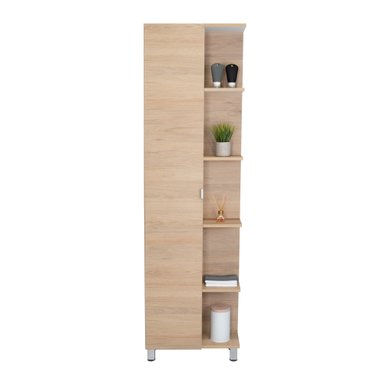 ESTANTE ORGANIZADOR DE BAÑO 1 PUERTA ROVERE Y BLANCO - 3