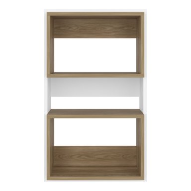 MUEBLE AUXILAR MURO BAÑO ECO BLANCO Y FRESNO - 4