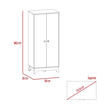 CLOSET Z-81 2 PUERTAS 2 CAJONES BLANCO Y DUNA - 2