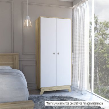CLOSET Z-81 2 PUERTAS 2 CAJONES BLANCO Y DUNA - 10