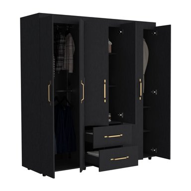 CLOSET GOLDEN 6 PUERTAS 2 CAJONES WENGUE 180X170X50 CM - 1