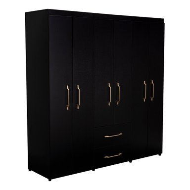 CLOSET GOLDEN 6 PUERTAS 2 CAJONES WENGUE 180X170X50 CM - 3