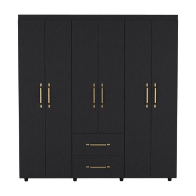 CLOSET GOLDEN 6 PUERTAS 2 CAJONES WENGUE 180X170X50 CM - 4