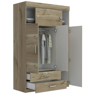 CLOSET MANILA 5 PUERTAS DUNA Y BLANCO 187X120X51 CM - 1