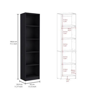 ESTANTE BIBLIOTECA HOME-E 5 NIVELES WENGUE - 6