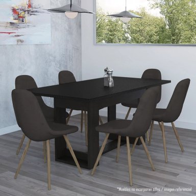 MESA DE COMEDOR VOLTERRA 6 PUESTOS WENGUE - 7