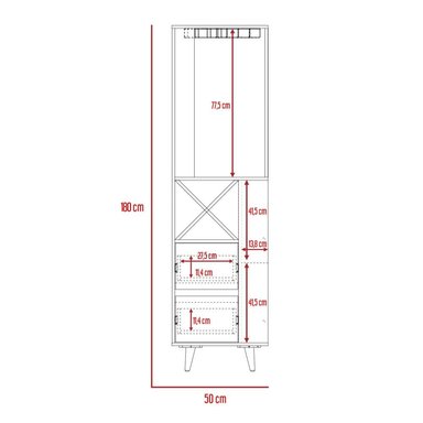BAR ESQUINERO SALEM 2 CAJONES MIEL Y PLOMO 180X50X50 CM - 4