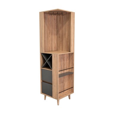 BAR ESQUINERO SALEM 2 CAJONES MIEL Y PLOMO 180X50X50 CM - 6