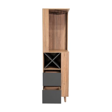 BAR ESQUINERO SALEM 2 CAJONES MIEL Y PLOMO 180X50X50 CM - 7