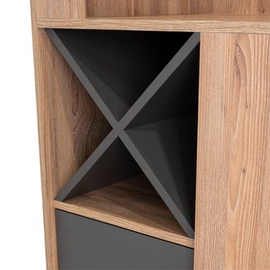 BAR ESQUINERO SALEM 2 CAJONES MIEL Y PLOMO 180X50X50 CM - 10