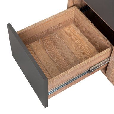 BAR ESQUINERO SALEM 2 CAJONES MIEL Y PLOMO 180X50X50 CM - 11