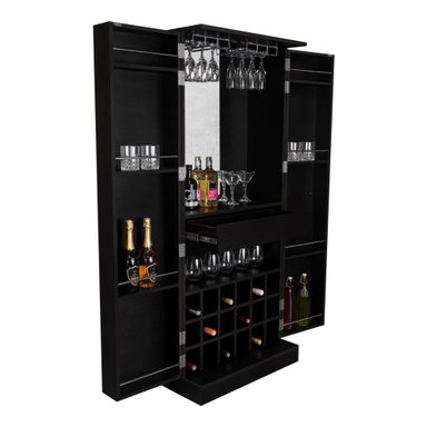 BAR ALTO MALBEC 2 PUERTAS AMPLIO ESPACIO WENGUE CON PORTACOPAS - 1